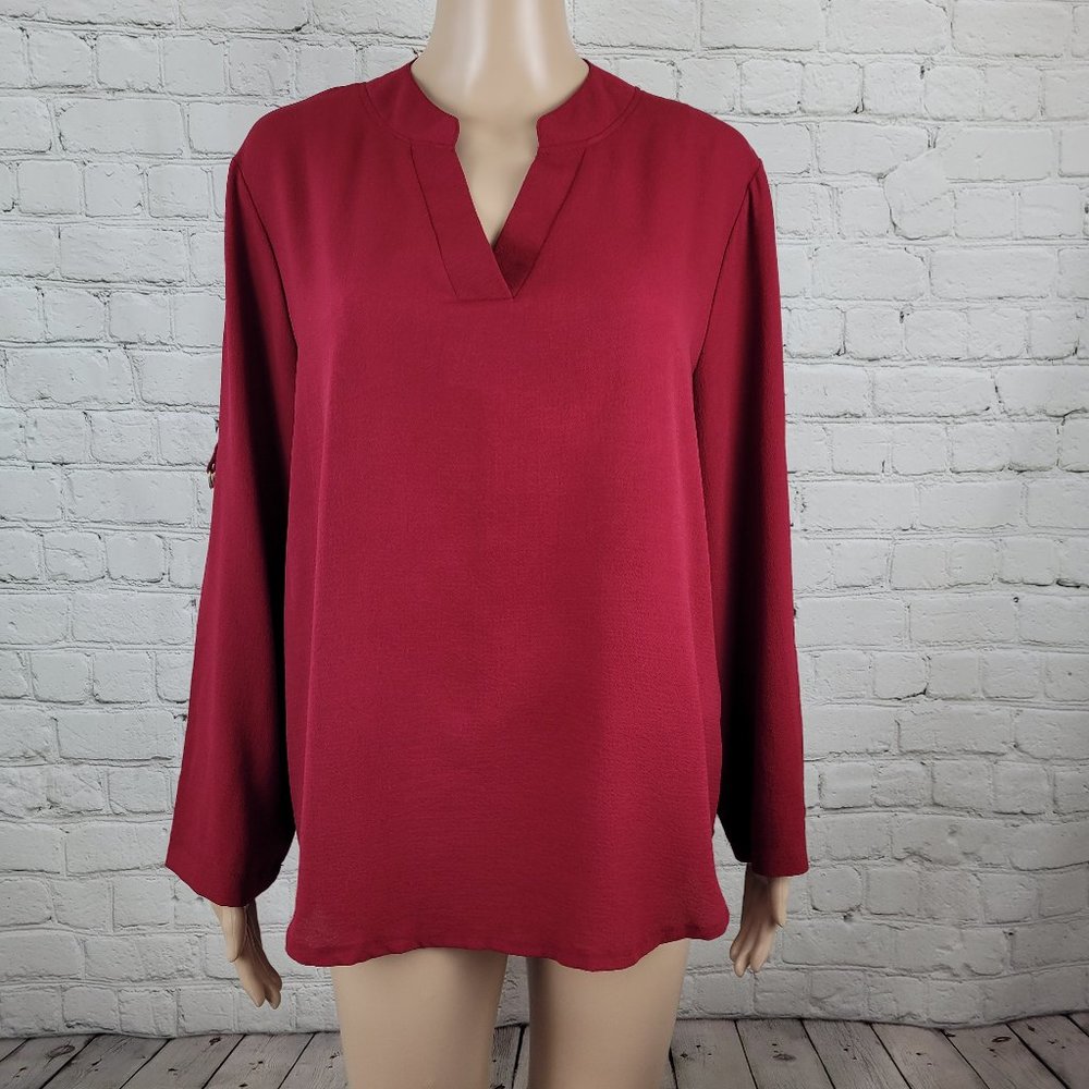 Convertible Sleeve V-neck Blouse – Size XL